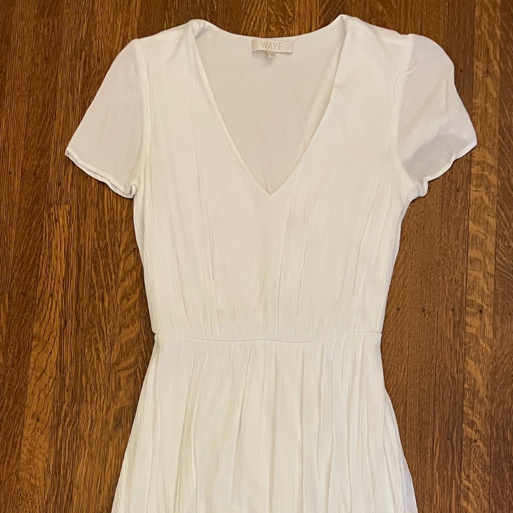 WAYF White Blouson Dress